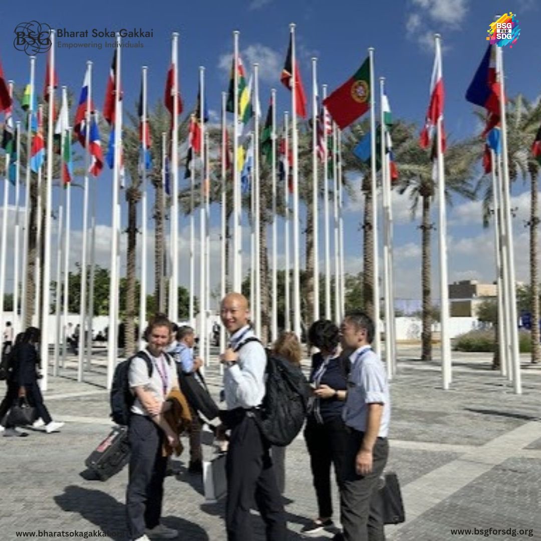 A glimpse of the SGI delegation at COP28 in UAE. #SGIatCOP28 #BSGatCOP28 #COP28 #UniteActDeliver @sgi_info @sgiuk @SokaGakkaItalia