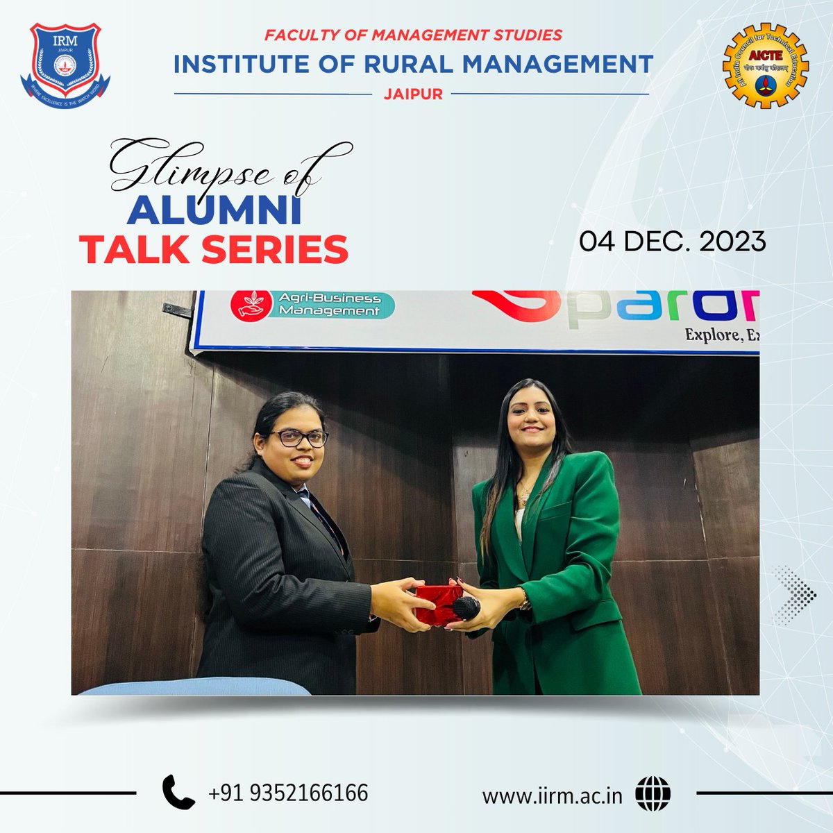 fmsirm's tweet photo. We extend our sincere gratitude to Ms. Twinkle Patodiya, Director of The Digital Socialite, for sharing invaluable insights during the recent Alumni Talk Series at IIRM.
#AlumniTalkSeries #DigitalMarketing #IIRMEvent #FMSIIRM #PGDM #IIRM #Jaipur #MBA #CareerWorkshop https://t.co/cHdPCh3clw
