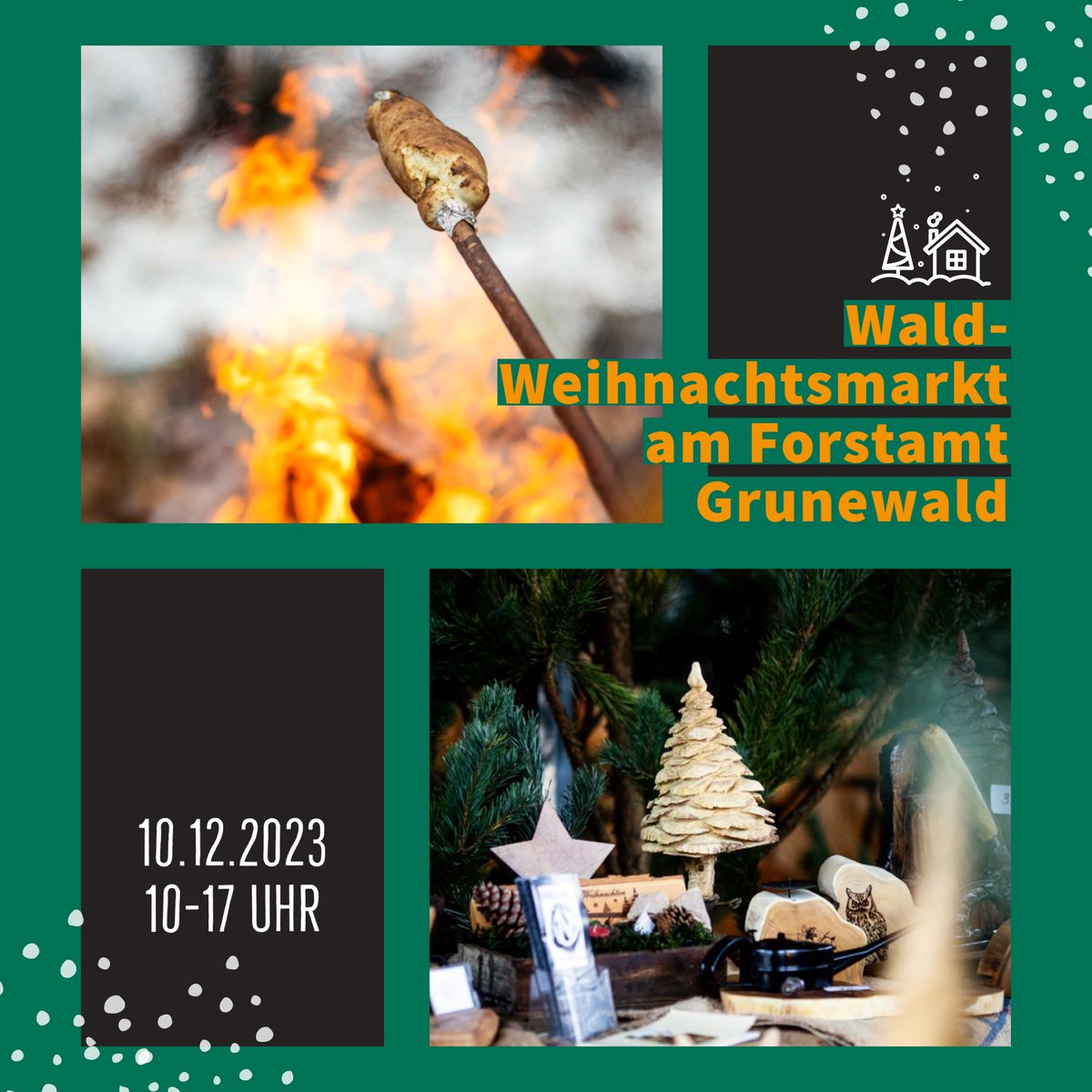 Waldweihnachtsmarkt am Forstamt Grunewald: Am 2. Advent zwischen 10 und 17 Uhr, Wildbraten, Weihnachtsbäume, Schmuckreisig, Holzkunst sowie Forsttechnik &amp; Rückepferde der #BerlinerForsten 
berlin.de/forsten/ueber-…