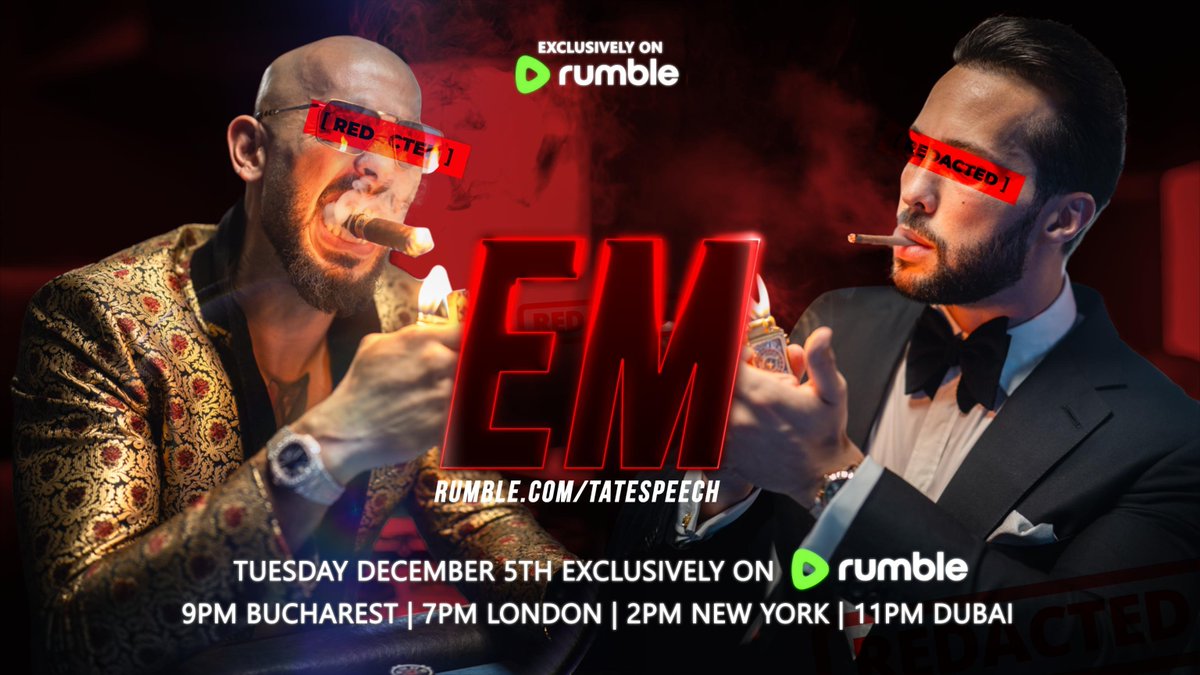 Cobratate's tweet photo. EMERGENCY MEETING - MIND POISON

Live tonight, December 5 at 9pm Bucharest time

Watch it live on Rumble:https://t.co/1iuRIpvcEY https://t.co/OblDsblU6y