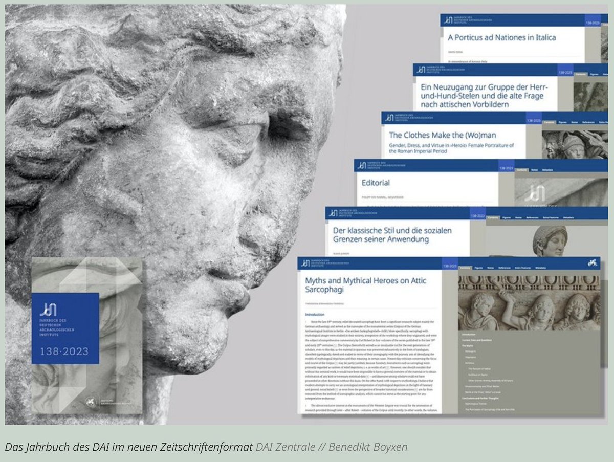 dai_weltweit's tweet photo. Das neue Jahrbuch des Deutschen Archäologischen Instituts #JdI 138/2023 ist erschienen - und ab dem aktuellen Band parallel zur Druckausgabe zusätzlich auch in zwei digitalen Formaten, PDF und DAI-#JournalViewer, im #OpenAccess zugänglich:
https://t.co/fozwuNSHxY https://t.co/6qAk1Z2bKD