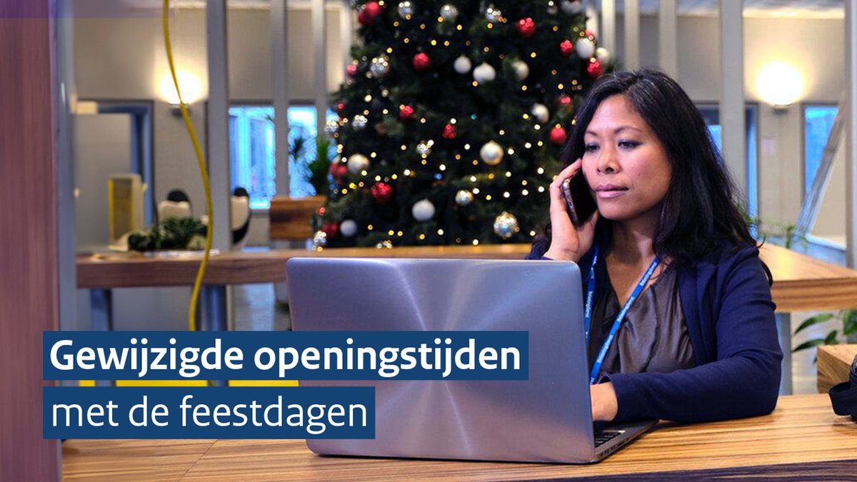 In december en januari zijn op een aantal dagen de openingstijden van de BelastingTelefoon en webcare anders dan normaal. Kijk op onze website voor een overzicht: belastingdienst.nl/wps/wcm/connec…