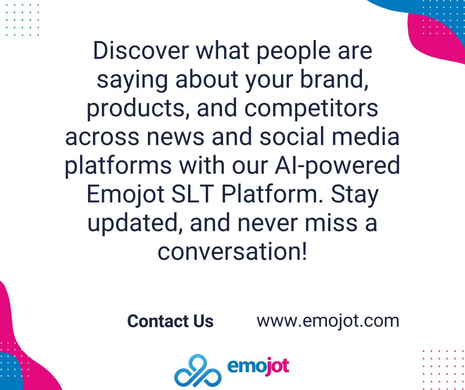 EmojotTALK's tweet photo. Discover what people are saying about your brand, products, and competitors across news and social media platforms with our AI-powered Emojot SLT Platform. Stay updated, and never miss a conversation!
Join us at https://t.co/xaLE92QW87
.
.
.
#EmojotSLT #SocialListening https://t.co/lSnBnW3INE