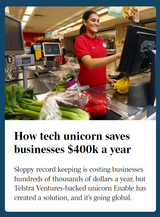 TitaniumVC's tweet photo. Read how portfolio company @Enable is delivering an average return on investment of 400 per cent within the first year of signing up to its rebate management platform in the latest from @jaredm_lynch at The @Australian.

https://t.co/NotbC51m7r

#unicorn #startups #rebates https://t.co/7g1dtsV4f4