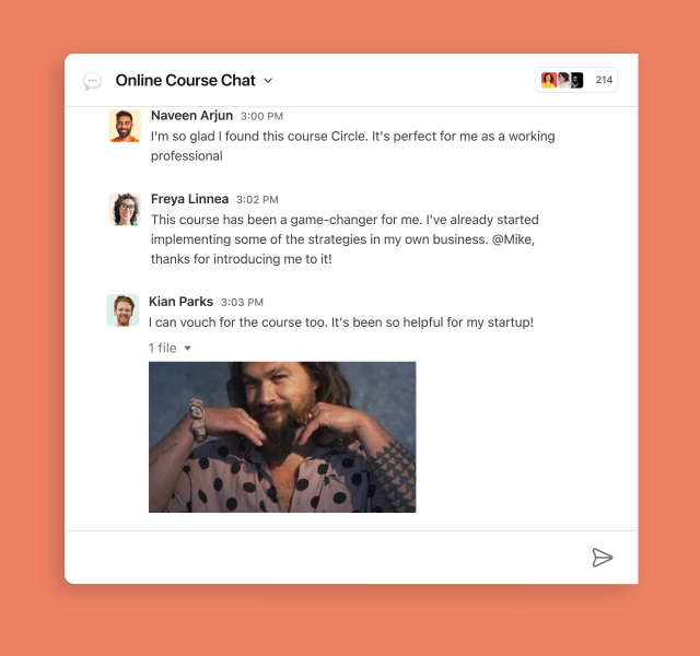 circle_sof's tweet image. There’s no need to juggle separate chat apps on top of your community.