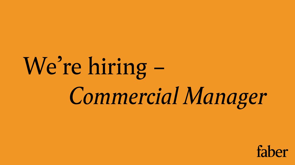 We're hiring! Faber is looking for a Commercial Manager to provide excellent and up-to-date financial analysis to Faber’s leadership team, in particular the Commercial Director and the CEO. Apply by by 31 December. faber.co.uk/careers/commer…