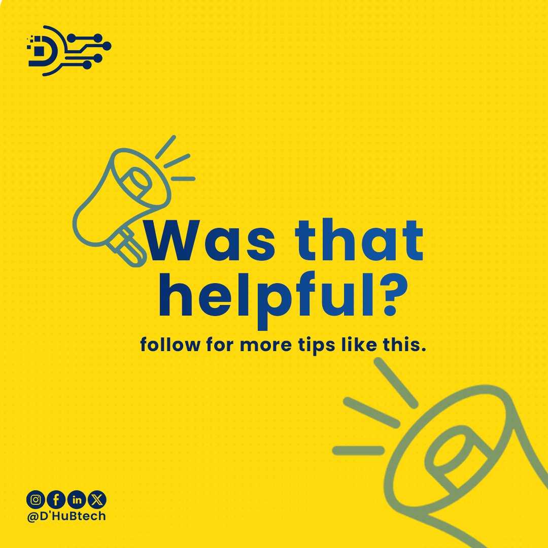 d_hubtech's tweet image. You can become a Tech-savvy coming from any background, just with the right approach.
Here are some tips that would help you achieve that!

#techtransitioning #techtransitioninsights #techsavvy #techtips #DHuB