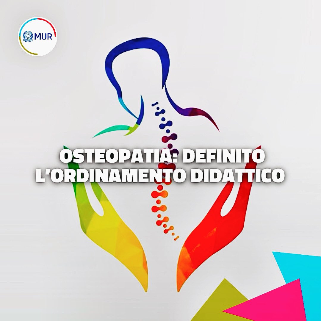 📣 #università 

Novità nell'ordinamento didattico del Corso di laurea in osteopatia 
Firmato il Decreto del Ministro <a href="/BerniniAM/">Anna Maria Bernini 🇮🇹</a> di concerto con <a href="/MinisteroSalute/">Ministero della Salute</a> 
Il laureato in Osteopatia è ora definito come un professionista sanitario

📲 shorturl.at/DMPS8
