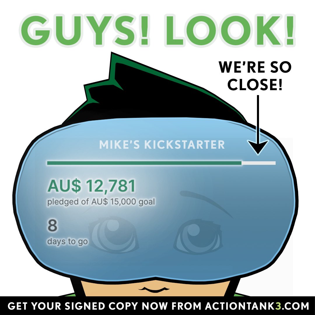 Thank you everyone who’s backed the Kickstarter for my new graphic novel about intergalactic adventure and spaghetti carbonara. 

But if you’ve been waiting and waiting and waiting so you can be a complete last minute hero, GUESS WHAT: your time is now! 

Actiontank3.com