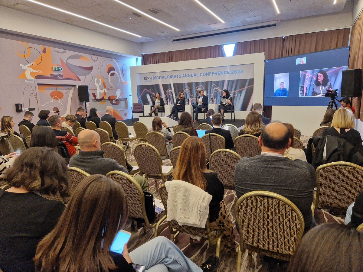 BIRN_Network's tweet photo. In the second panel, we focus on #digitalrights violations' political and cultural influence with Maida Culahovic (Regulatory Agency of 🇧🇦), @MegReci, Duje Prkut (Politiscope), Lejla Tulic Ivojevic (OSCE Neretva Group) and @julian_ringhof (@EU_Commission). Moderator: @HFiratBuyuk https://t.co/sdbLCkLGMI