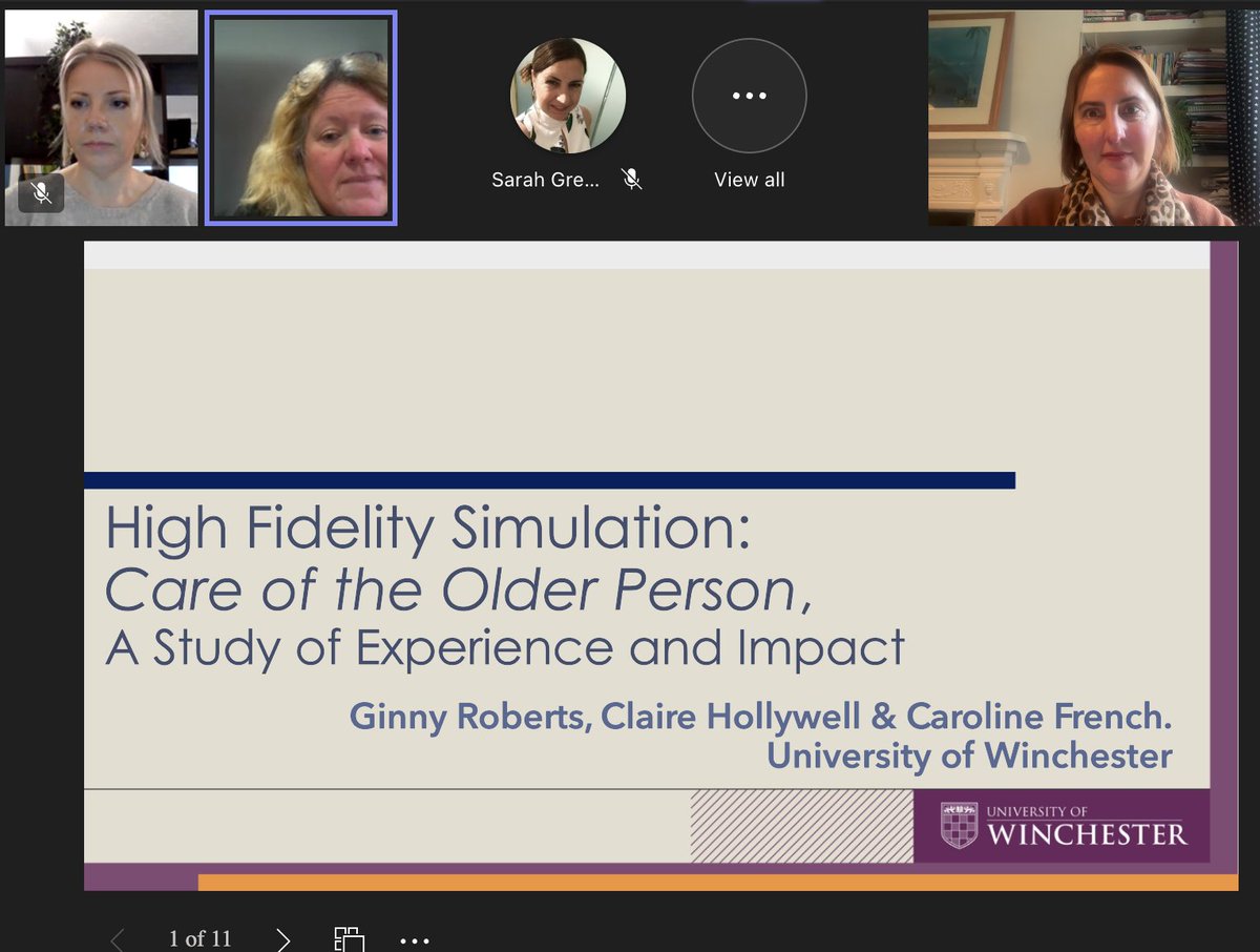 Inspiring presentation from @GinnyRobertsGB on impact of simulating a care home on students perceptions and understanding of caring for older people Simulated placement supported by funding from @NHSEngland