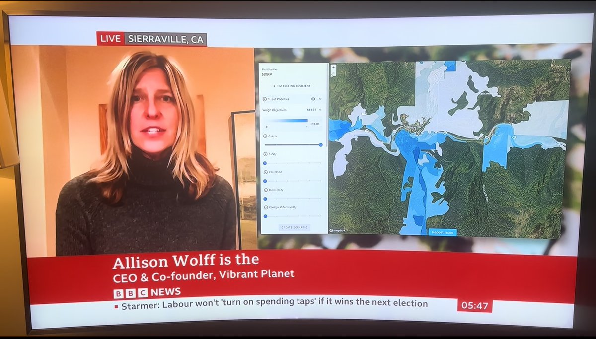 Just this week, a study revealed Western U.S. wildfires wiped out 2 decades of air quality progress. 

Thank you @SallyBundockBBC, for having @allisoncwolff on the show to discuss how @vibrantplanet_ helps accelerate wildfire resilience & restore our ecosystems! 📺 🌲