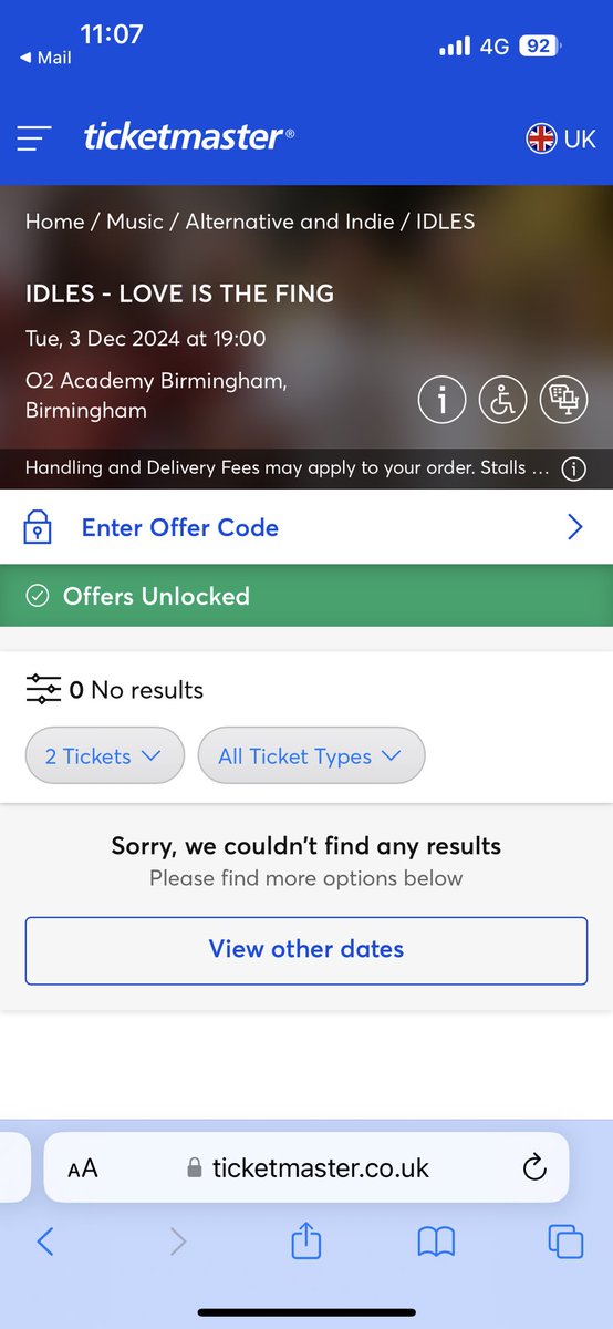 BullockNikolas's tweet photo. @idlesband what’s the point in me pre-ordering for you only to send me the pre-sale code 63 mins after tickets went on sale. Pathetic 😤 https://t.co/fabeqnwaBq