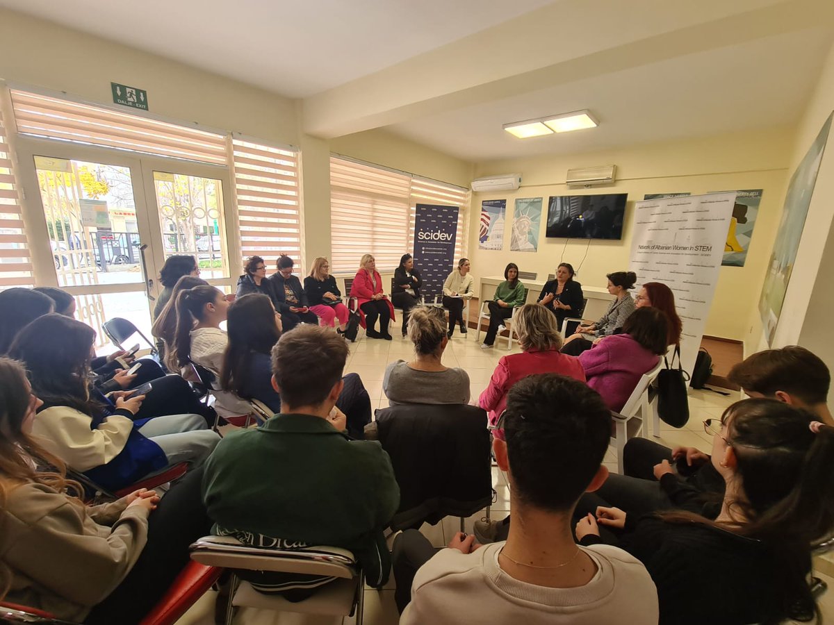SCiDEV_Center's tweet photo. The #STEMtalk in Vlore participants emphasized that in fostering an environment that encourages curiosity and dismantles stereotypes, we're scripting a narrative of inclusion and diversity, because empowering women in STEM is not just a goal, but a movement. https://t.co/YzafTgFdAL