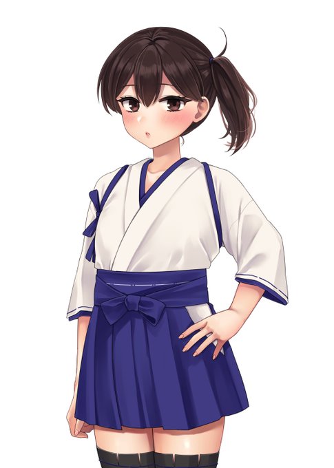 「hakama short skirt side ponytail」 illustration images(Latest)