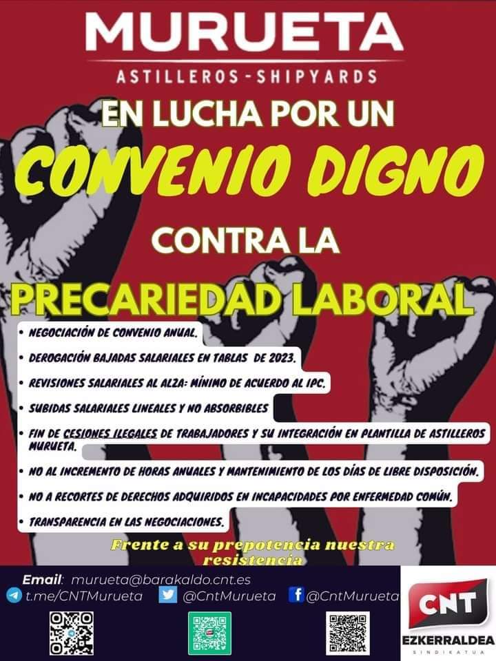 Desde CNT no podemos dar legitimidad a unas negociaciones donde se están aceptando los puntos marcados desde la dirección, sin que en ningún momento se haya escuchado a los y l@s trabajadores.