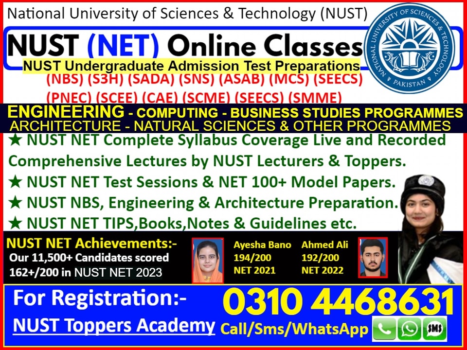 NumsPmc's tweet image. #NUST NET Last Date 10th December to apply for NUST NET ( Engineering - Business &amp;amp; Architecture -Computing - Natural Sciences &amp;amp; other programme&apos;s ) Test 2024
How to Prepare NUST Entry Test?
NUST NET Online Classes &amp;amp; Book  #net #nshs #nustentrytest #nustuniversity #netseries #NUST