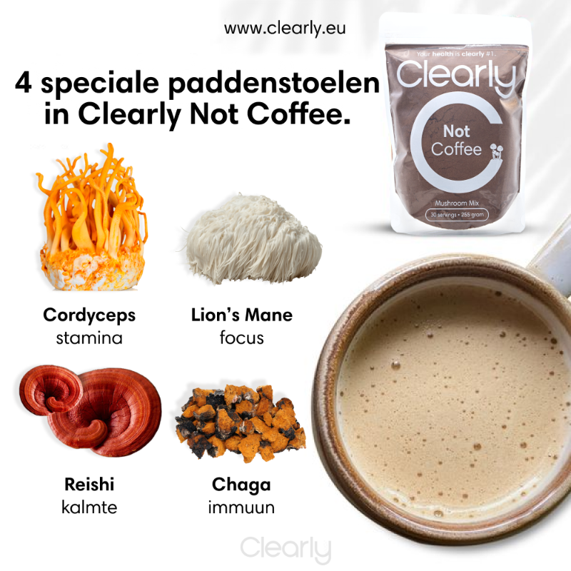 clearlyeu's tweet photo. ✅ Ontdek de voordelen van: Clearly Not Coffee ➡️ https://t.co/PDSDLkSXQd

🍄 Vier bijzondere paddenstoelen
🔋 Geeft focus en energie
🧘 Goed tegen stress
💚 Volledig natuurlijk, zonder onzin
☕ Geen dip of onrustig gevoel
😋 Snel, simpel en smaakt geweldig!