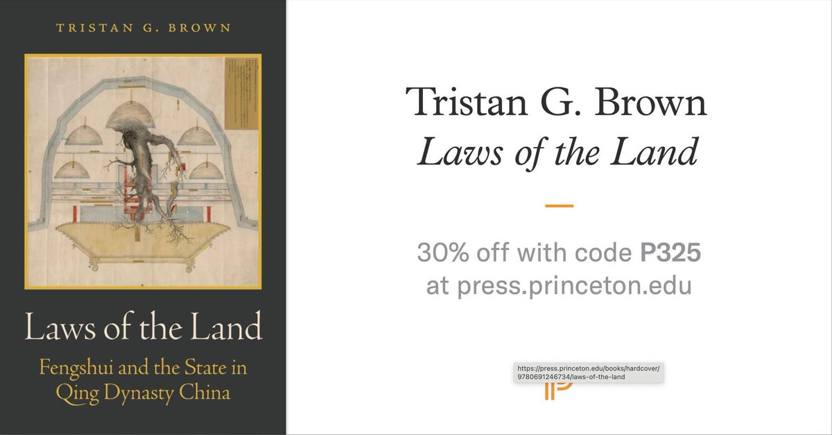 For some winter holiday reading: my book Laws of the Land: Fengshui and the State in Qing Dynasty China is officially out today. I am so grateful for the many family, friends, and colleagues who helped make this happen. Here’s a discount code for 30% off from Princeton. Enjoy!