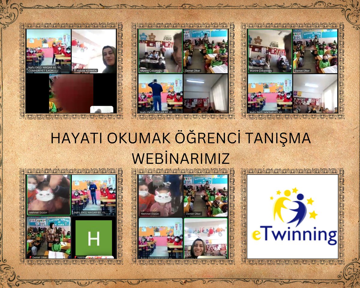 hayatioku58426's tweet photo. Projemiz öğrenci tanışma webinarını da gerçekleştirdik.Proje üyesi öğretmen ve öğrencilerimize katılımlarından dolayı teşekkür ederiz. https://t.co/Kiu9dW026I