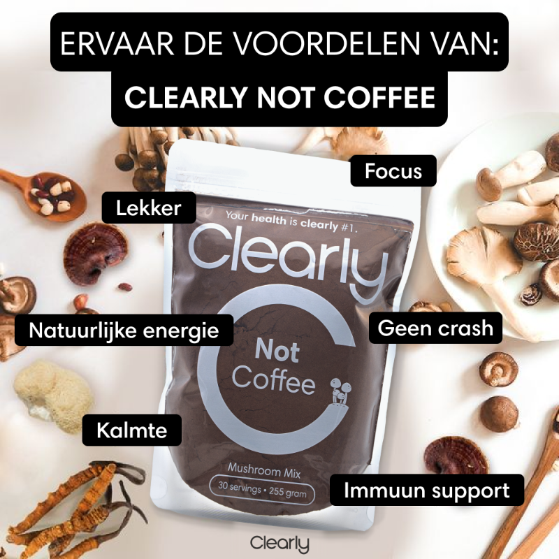 clearlyeu's tweet photo. ✅ Ontdek de voordelen van: Clearly Not Coffee ➡️ https://t.co/3Y21qsmbLP

🍄 Vier bijzondere paddenstoelen
🔋 Geeft focus en energie
🧘 Goed tegen stress
💚 Volledig natuurlijk, zonder onzin
☕ Geen dip of onrustig gevoel
😋 Snel, simpel en smaakt geweldig!