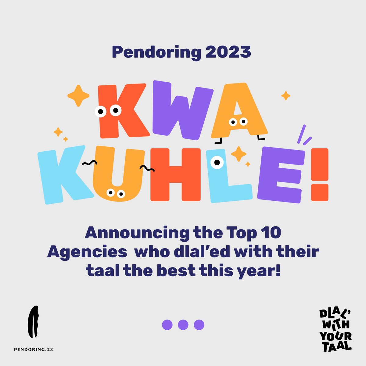 Congratulations to the Top 10 Agencies of #Pendoring2023.

1. @joepublicadv
2. @TBWAHunts
3. @OddNumber_
4. @mcsaatchiabel
5. @BoomtownSA

Do you need an additional trophy or certificate? Order before 8 December 2023 here: bit.ly/3t2i4B5   

#SpeakSouthAfrican