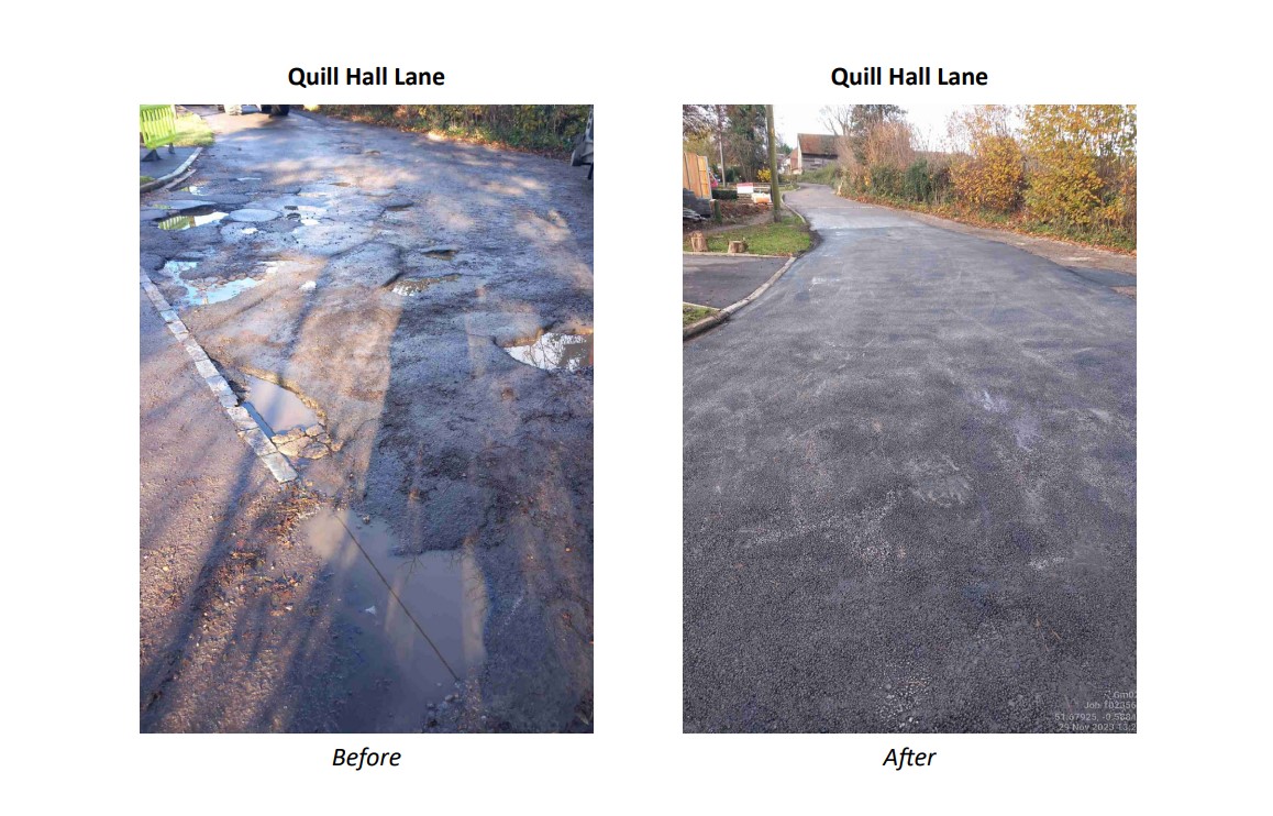 The Pothole Pro &amp; crew were out in Penn Wood, Old Amersham &amp; Buckingham last week. Work was completed on Station Road &amp; Quill Hall Lane. The crew also attended to an emergency make safe repair on Welsh Lane. Approximately 260m² of defective road surface was repaired.
