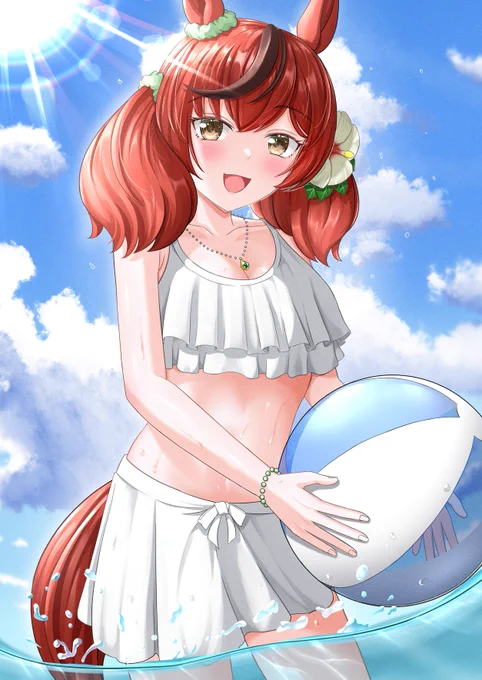 #ウマ娘 #くそ寒いので水着絵を貼る