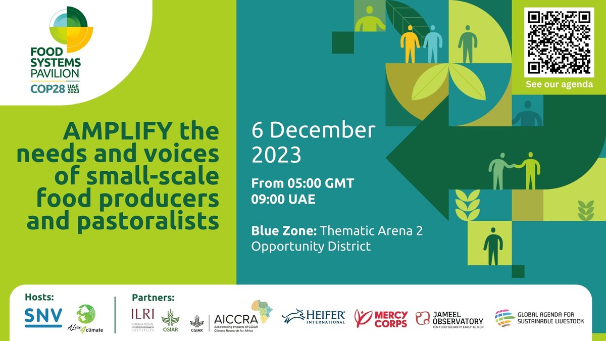 Mark your calendar for an action-packed day (6th December) of #solutionswithlegs at the  @COP28_UAE  as the @ActionOnFood AMPLIFY the priorities of small-scale food producers and pastoralists

foodsystemspavilion.com/6th-dec-overvi…