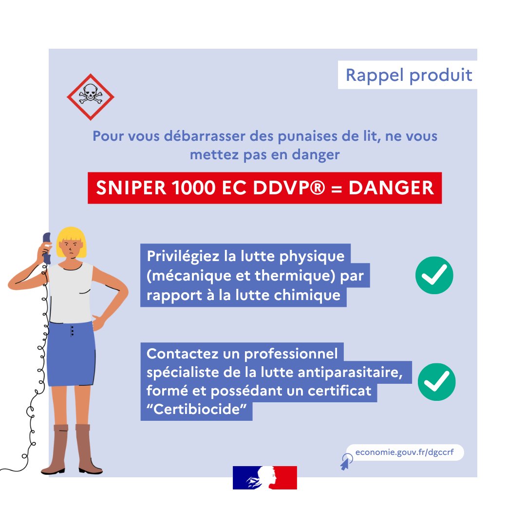 dgccrf's tweet image. ⚠️ À la suite d’intoxications les autorités sanitaires alertent sur les dangers que peut représenter l’utilisation de produits insecticides interdits en France notamment pour lutter contre les punaises de lit
@Anses_fr 
👉bit.ly/484NPZo