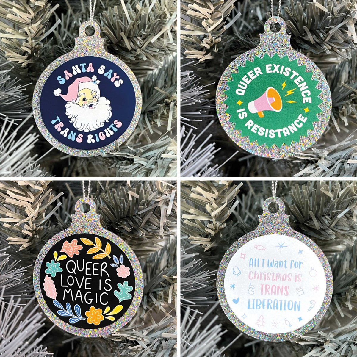 Our top 4 #Christmas Baubles so far this year! 🎄 Which is your favourite? 💗

Shop Christmas decorations at 👉 rainbowandco.uk/collections/ch… #queergifts #giftideas2023