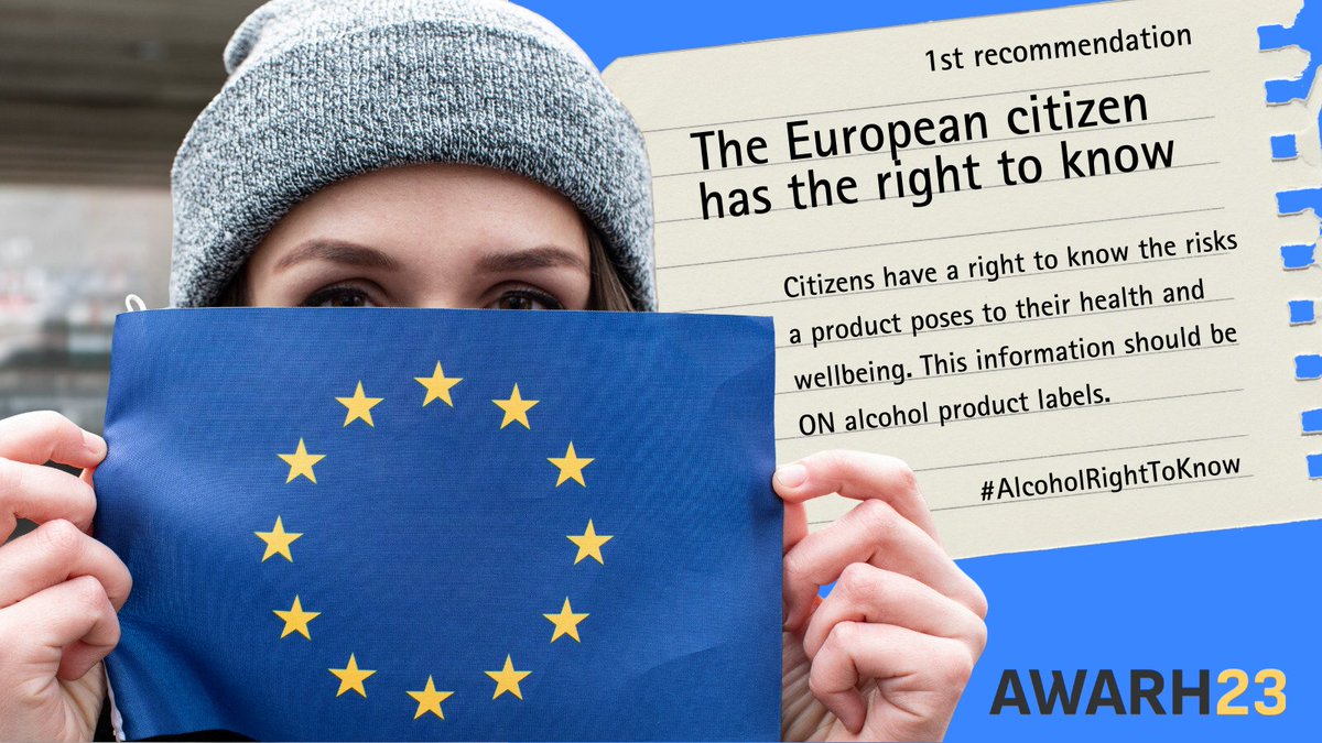 🇪🇺  EU policy makers:  European citizens have the right to know. 
🏷️Every alcohol product should reveal its health and wellbeing risks on its label.
👉awarh.eu/#recommendatio…

#AlcoholRightToKnow