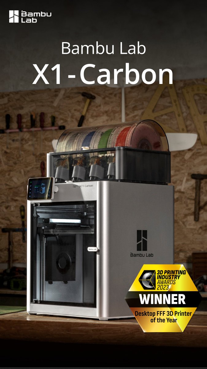 Salute to all pioneers! 🫡
Bambu Lab X1 Carbon has won the @3dprintindustry’s Desktop FFF 3D Printer of the Year at #3DPIAwards.