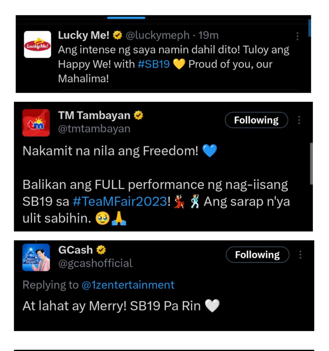 allforjah52522's tweet photo. The brands are celebrating too! Thank you mga Ninang. 🤧😭

ATIN ANG SB19 
@SB19Official #SB19 
#MahalimaIsBack https://t.co/ZOOSht98j5