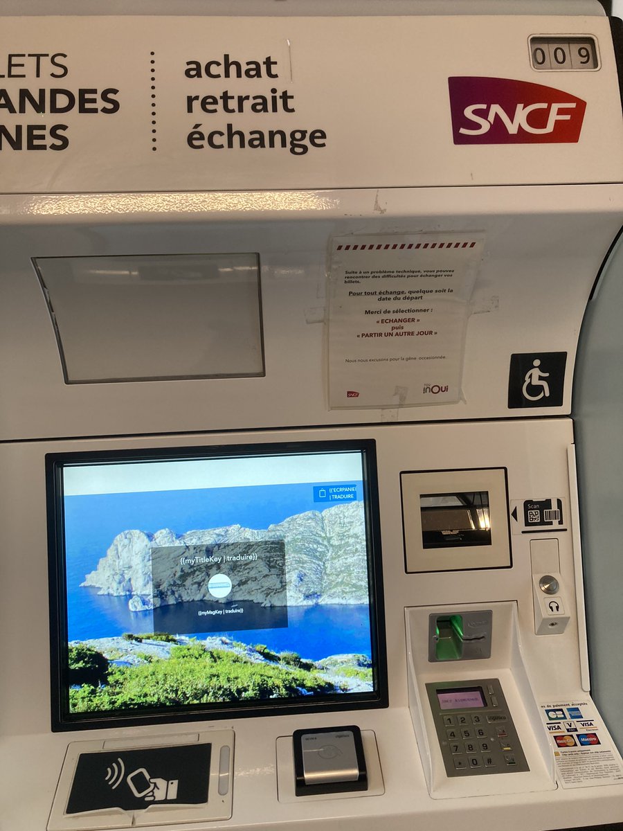 mat_r77's tweet photo. @TGVINOUI @SNCFVoyageurs bonjour,
Impossible de modifier un billet de train en gare de Le Creusot Montchanin Montceau les Mines:
pas d'agent et les 2 bornes sont dans les choux.
Les deux bornes ont redémarrées une première fois et replantées suite nouv. demande
On fait comment ? https://t.co/n4M3xgbLKT