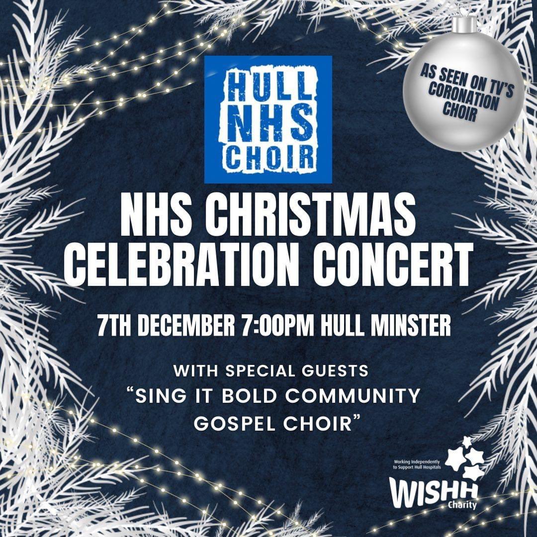 Our fabulous friends at @hullnhschoir are holding a spectacular Christmas concert at @HullMinster this Thursday evening! Money raised will support us in making a difference across @HullHospitals 💙 join us for this incredible evening of festive joy: ticketsource.co.uk/hullminster/t-…