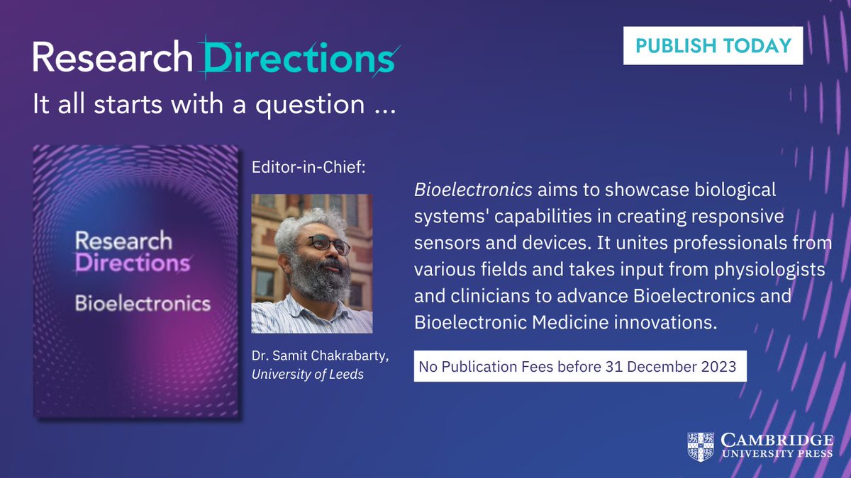 CUP_RDirections's tweet image. Attention #bioelectronics researchers!

Did you know, there are no charges to publish your research in #RDBioelectronics until 31st December 2023?

Check out our questions &amp;amp; submit your incremental results &amp;amp; analysis in response.

More info here: bit.ly/3txVBeY

#bionics