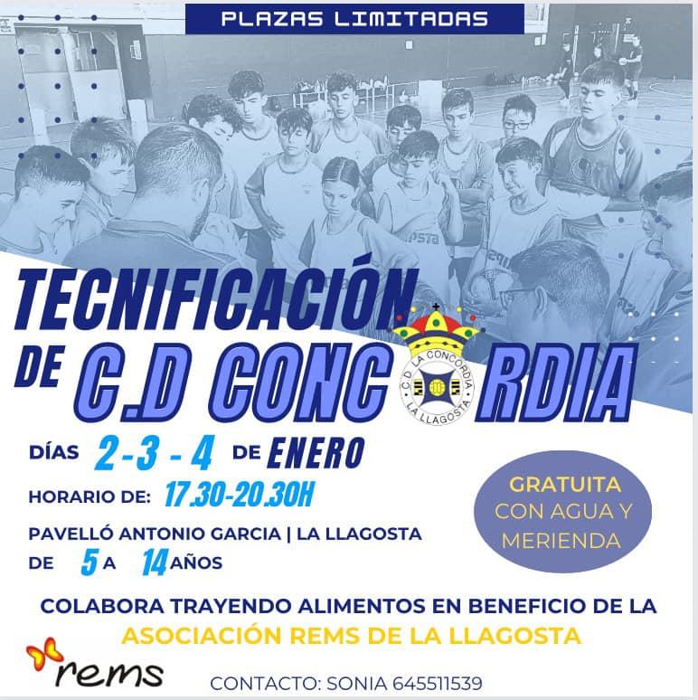 Jornades de tecnificació del Club Deportivo La Concordia. onx.la/c04f7 #laLlagosta