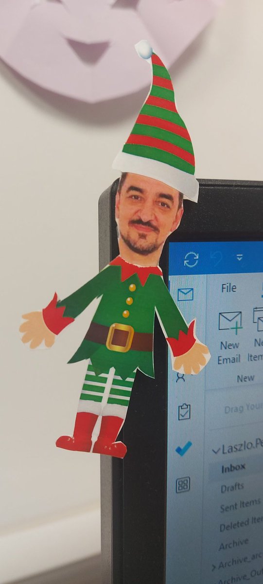 You know it's soon Christmas when your office monitor gets a seasonal upgrade. 🙈😂 #elf #myself #lastchristmas