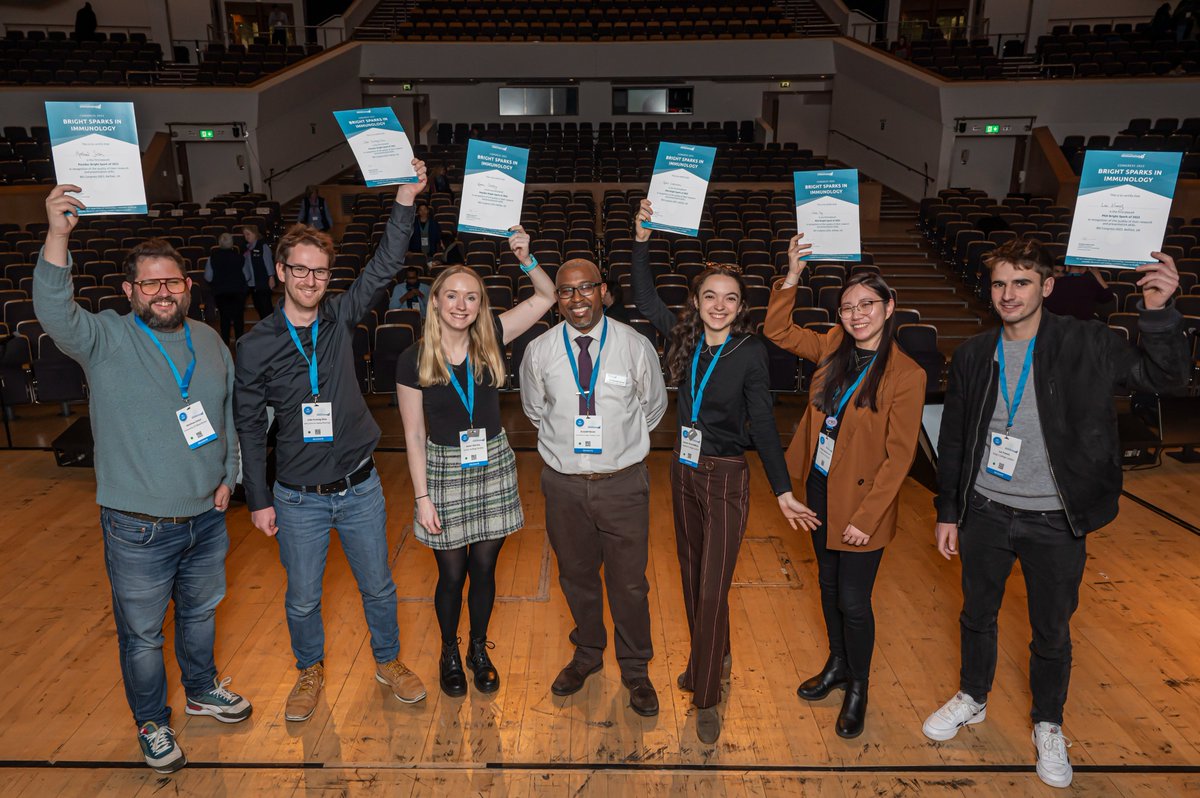 BSI Congress & Events (@bsicongress) on Twitter photo Huge congratulations to our #BSI23 Bright Sparks in #Immunology winners 🏆💫
Phd winners:
🥇Luc Francis
🥈<a href="/RachelClmb/">Rachel</a>
🥉<a href="/NicoleWPOng/">Nicole Ong</a>
Postdoc winners:
🥇Dr @mcsinton
🥈Dr <a href="/_Karen__S_/">Karen Slattery</a>
🥉Dr <a href="/Jsilva228/">Julio Silva</a>
Find out more about the awardees & their work 👉bit.ly/481XX4Z Huge congratulations to our #BSI23 Bright Sparks in #Immunology winners 🏆💫
Phd winners:
🥇Luc Francis
🥈<a href="/RachelClmb/">Rachel</a>
🥉<a href="/NicoleWPOng/">Nicole Ong</a>
Postdoc winners:
🥇Dr @mcsinton
🥈Dr <a href="/_Karen__S_/">Karen Slattery</a>
🥉Dr <a href="/Jsilva228/">Julio Silva</a>
Find out more about the awardees & their work 👉bit.ly/481XX4Z