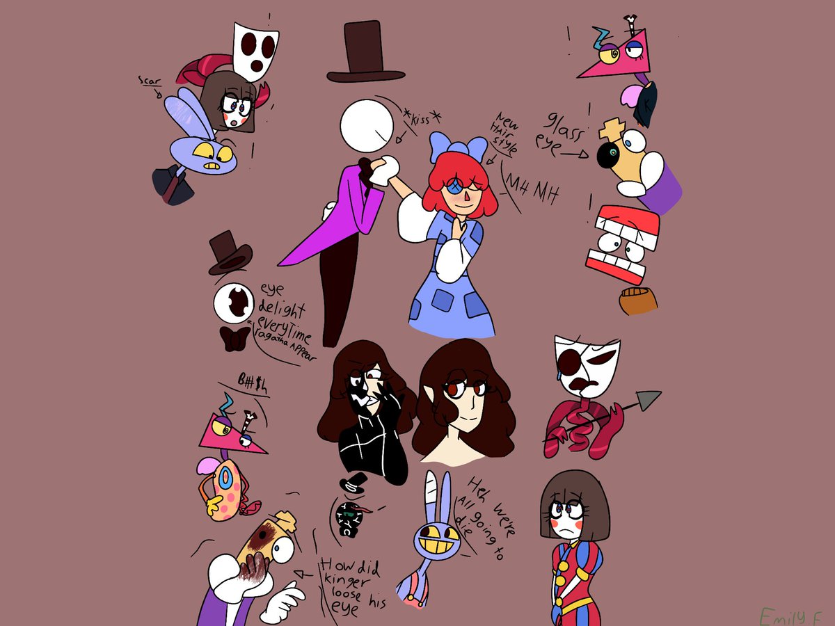 EmilyFe26836884's tweet photo. ⚠️TW⚠️: 🩸&amp; scares. Bunch of doodles of TADC x IHNMAIMS AU. post AU on top and before and during AU on bottom. #tadc #tadcfanart #tadccaine #TADCjax #tadcgangle #tadckinger #tadcpomni #tadczooble #tadcragatha #tadcAble #tadcoc #tadcau #TADCxIHNMAIMSAU #IhnmaIms https://t.co/SP3fHUPcVq