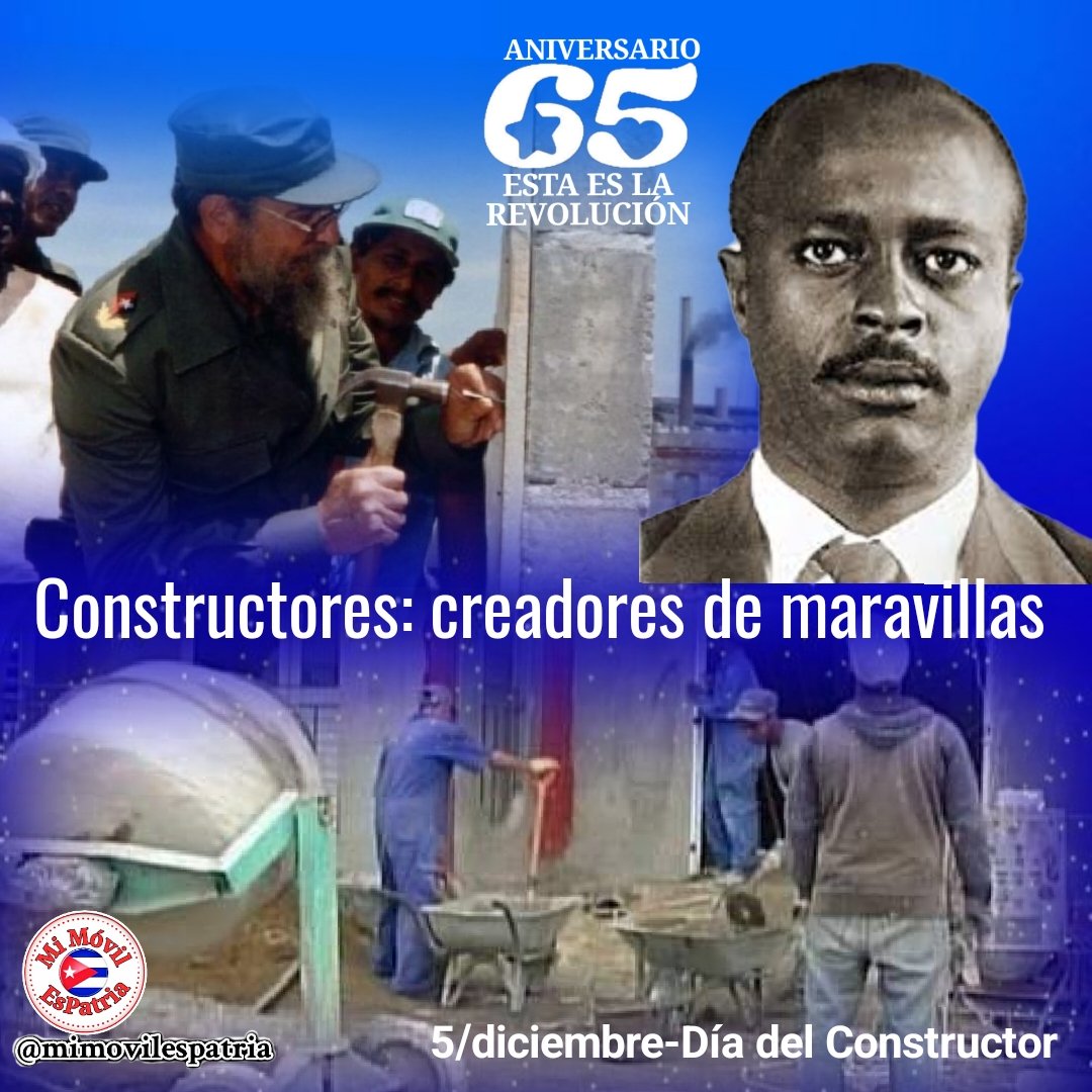 🔵⚪️🔴 A todos los trabajadores del sector de la construcción, creadores de maravillas.

‼️¡MUCHAS FELICIDADES!‼️🔴⚪️🔵

#MiMóvilEsPatria 🇨🇺