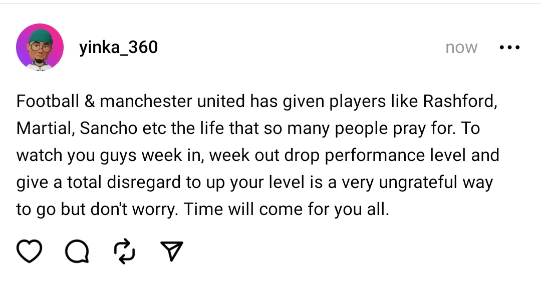People's happiness, livelihood are deeply rooted in this team. These guys have completely ruined a beautiful sport for us. #MUFC