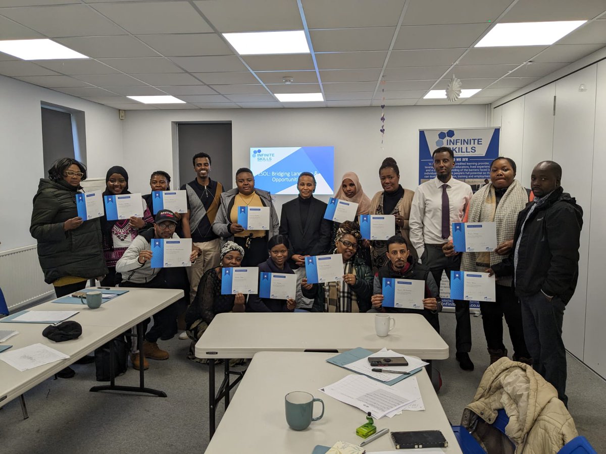 UWASocialEntpr's tweet photo. The end of our ESOL classes had our recent graduates happy to get their certificates and displayed their eagerness for the endless opportunities and community integration function it offered them. https://t.co/cWkwxhZ5Un