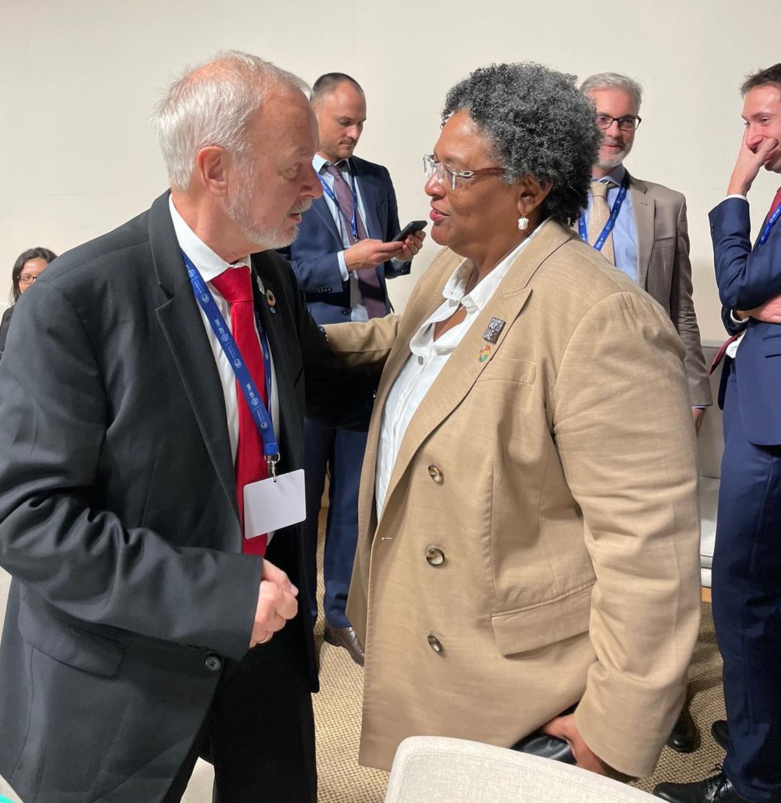 At #COP28 @EIB has shown the progress made with Climate Resilient Debt Clauses, providing financial breathing space to countries hit by a climate disasters. Thanks @miaamormottley for being a trusted partner in developing these innovative instruments!