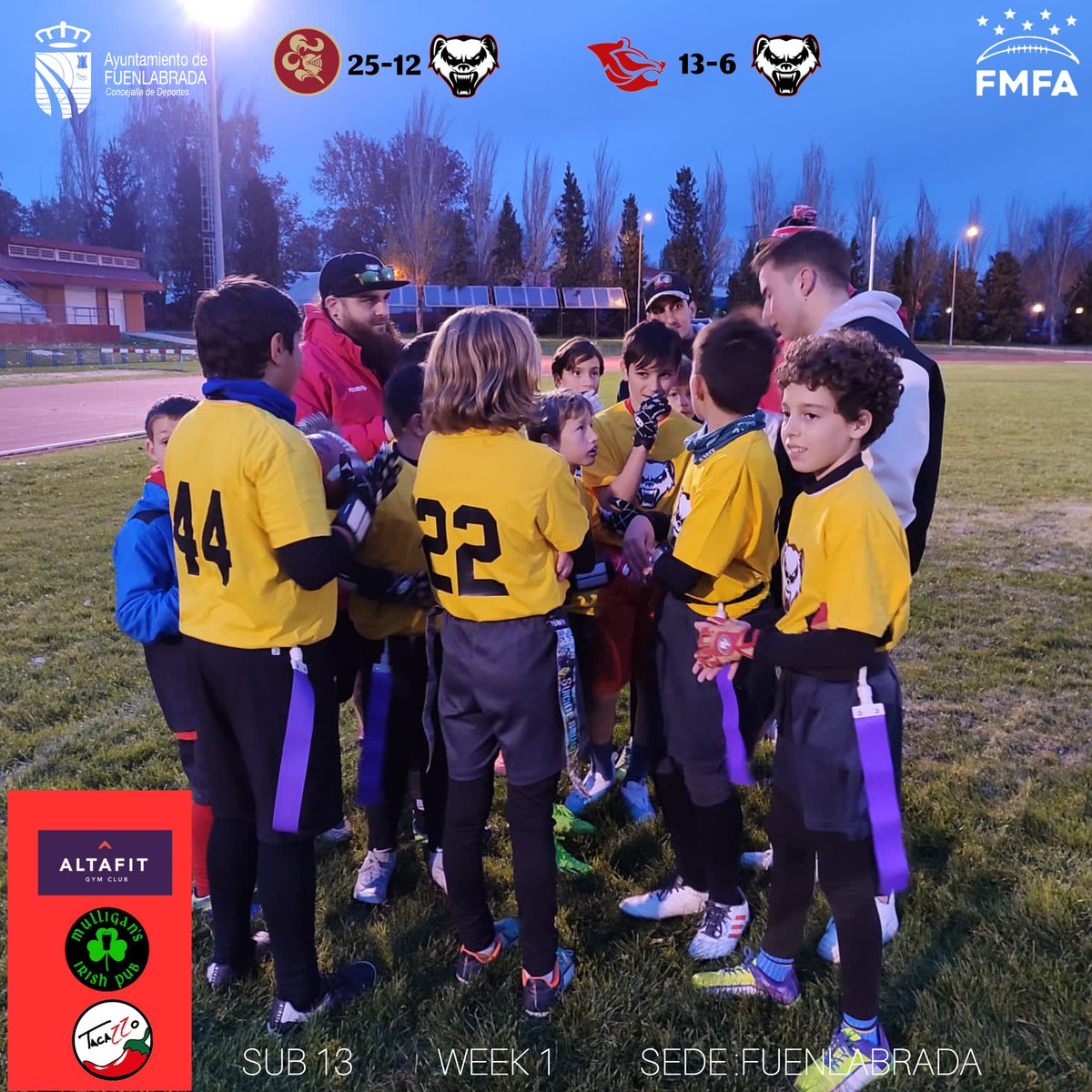 WOLVERINES_AF's tweet photo. 𝗟𝗠𝗙𝗙  𝗦𝗨𝗕 𝟭𝟯  𝗪𝗘𝗘𝗞 𝟭
Este Domingo empezaba la liga sub 13 y lo hacia en Fuenlabrada,teníamos que enfrentarnos a @RoyOaksKnights y a @ososrivas ,no se pudieron ganar los partidos pero nuestros chicos jugaron muy bien,felicitar a ROK y a OSOS por sus victorias. https://t.co/H5z0MAURAo