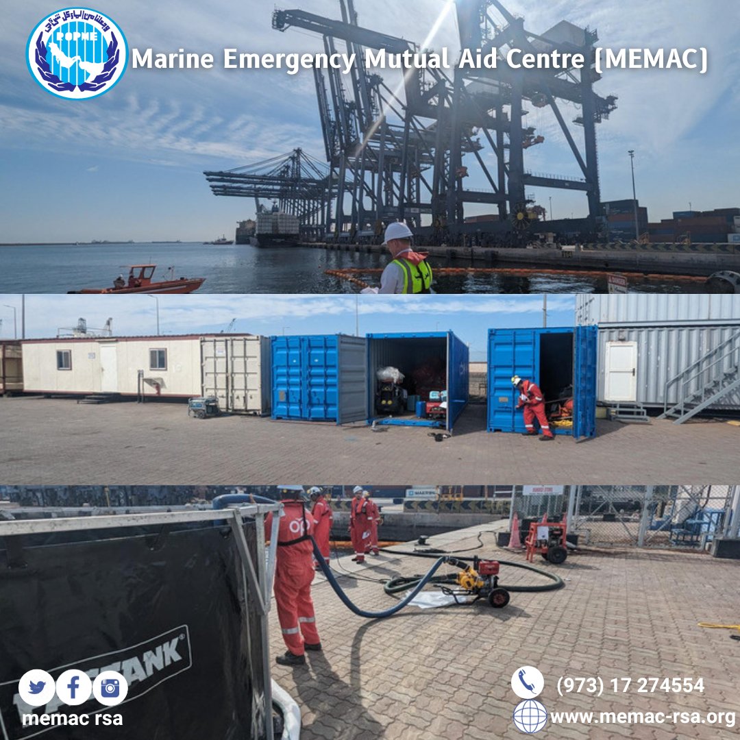 MemacRsa's tweet photo. On the 4th of December 2023, the Environment Authority of the Sultanate of Oman conducted its National Oil Spill Exercise in Sohar Port in cooperation with MEMAC.The Exercise aims to test the newly formed Oman National Contingency Plan. https://t.co/69Qpc6UjLI