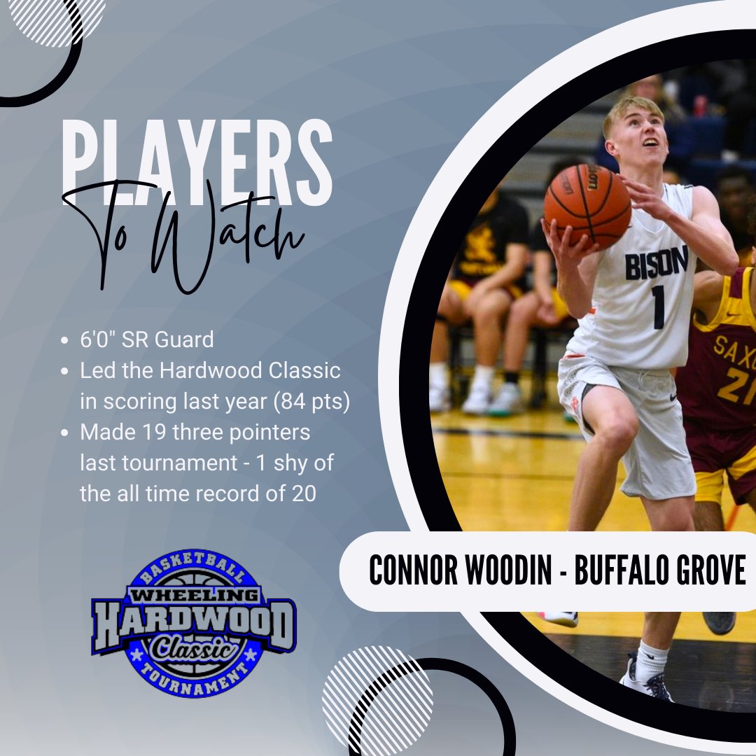 Our next Player to Watch at the 45th Annual Hardwood Classic is @BGHSbball Senior Guard @connorwoodin1 As a JR., Woodin led last year’s Hardwood in Scoring and 3pt FGM. Connor was 1 shy of Colin Falls 2002 record of 20 made 3’s. Don’t miss one of the area’s top Shooters!