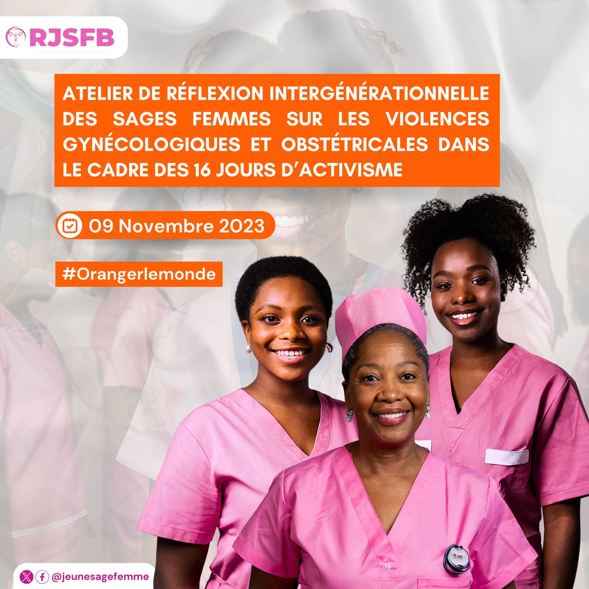 Dans le cadre des #16DaysOfActivism ,un atelier de Réflexion, de discussion entre les générations sages femmes sur les #VGO aura lieu . Un espace pour définir des stratégies et actions pour améliorer la qualité des soins maternels et néonataux.
#orangerlemonde
#StopVBG