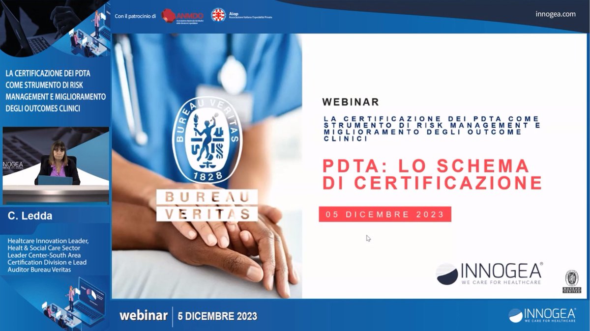 innogea's tweet photo. 💻 Si è da poco concluso il #webinar "La certificazione dei PDTA come strumento di risk management e miglioramento degli outcomes clinici". 

Ringraziamo i relatori e i professionisti delle #struttureospedaliere che hanno preso parte con grande interesse alla nostra iniziativa. https://t.co/ryWF1H1VPl